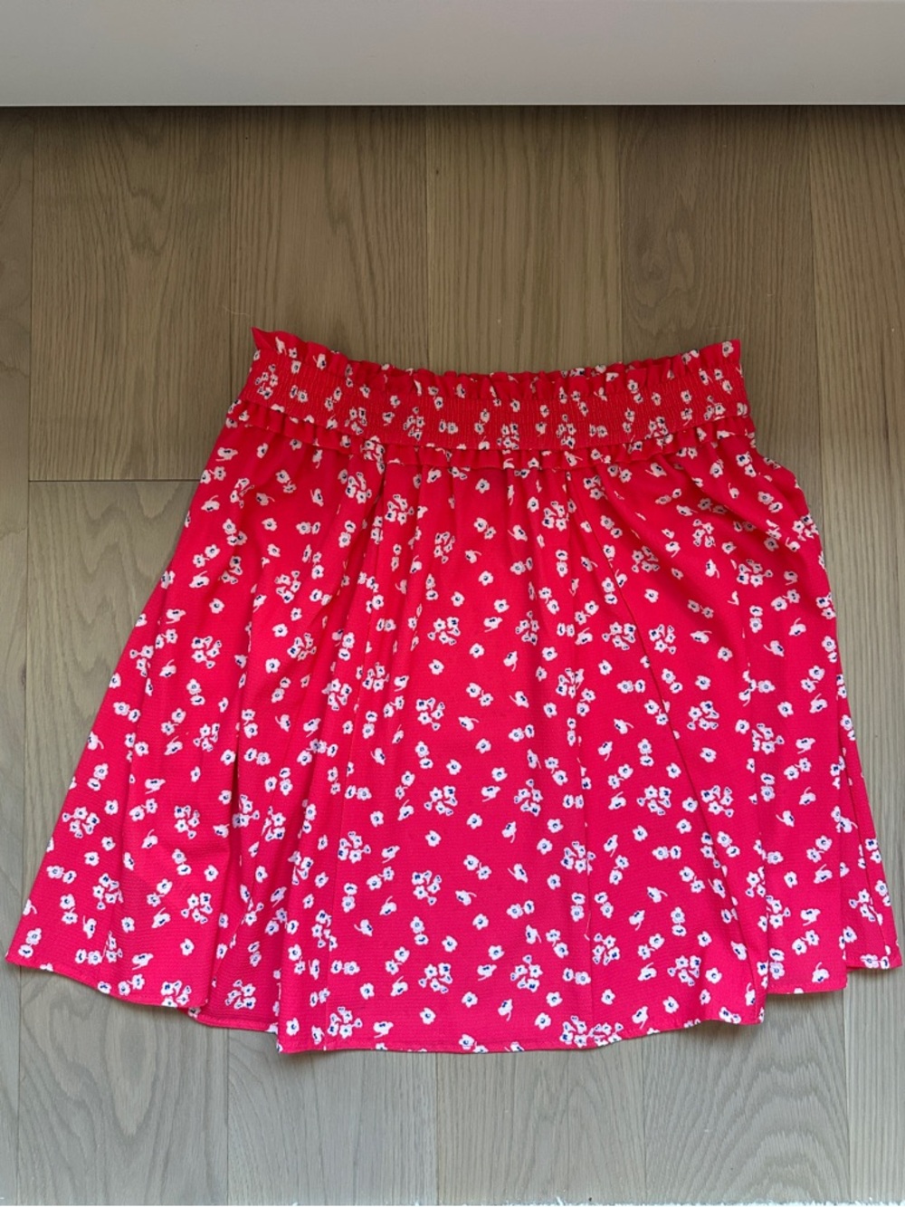 French Connection Red Floral Flowy Skirt